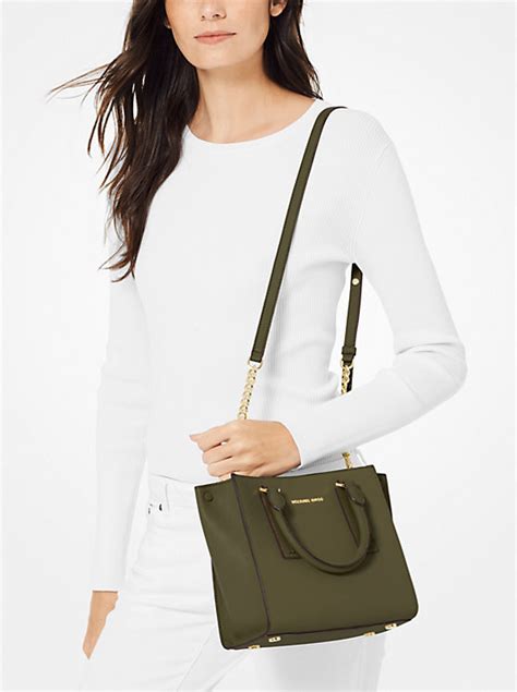 Alessa Small Pebbled Leather Satchel 